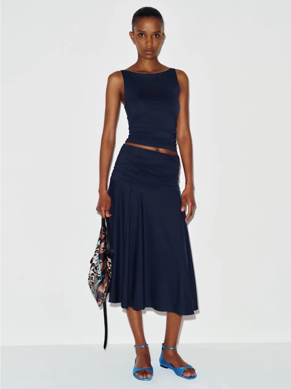 REFORMATION Demi Knit Set in Navy S